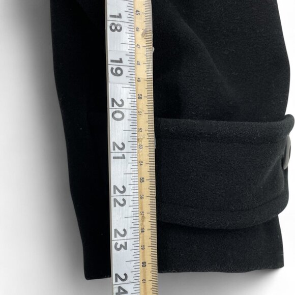 Holt Renfrew Cashmere Wool Black Long Button Overcoat Coat Women's Size 14 - Picture 11 of 12